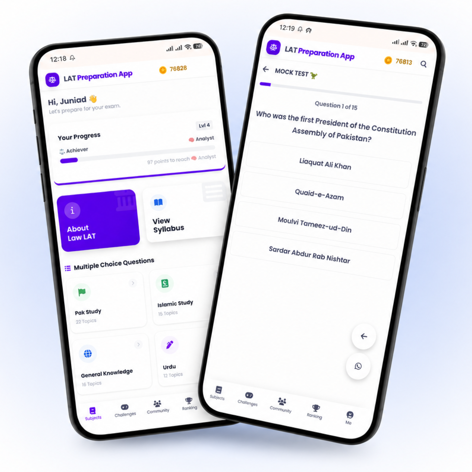 LAT Preparation App Dashboard